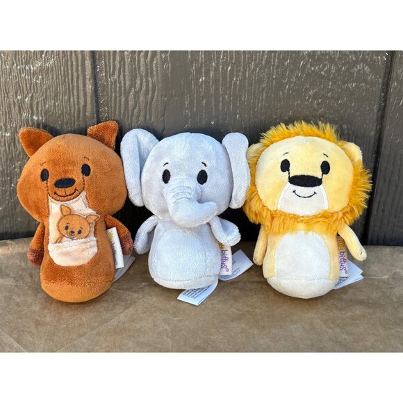 Hallmark Itty Bittys Plush Toy Set Of 3 Bear Elephant & Lion Noah's Ark Animals - Picture 1 of 7
